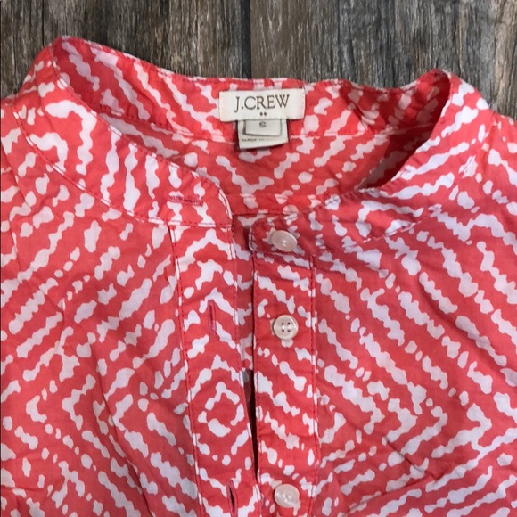 J. Crew Coral Print Coverup Tunic Size Small EUC - Picture 2 of 4